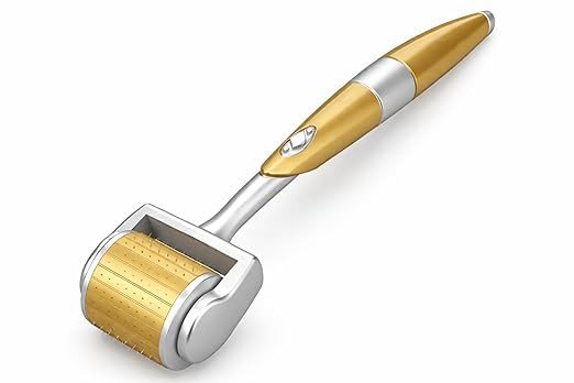 ZGTS Professional Gold Plated 192 Needles Titanium Alloy Derma Roller, Gold, 1.0 mm