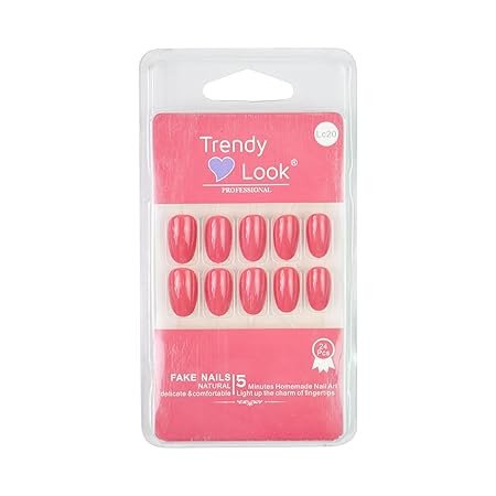 SLAY IT, DON'T PLAY IT Press On Nails for Women with Glue Stickers | 24 Pcs Pack |Carmine Pink