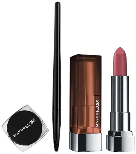 Maybelline New York Gel Matte Lipstick & Eyeliner Glossy Finish, Black