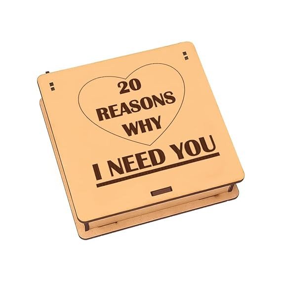 20 Reasons Why I Need You Wooden Message Box | Best Gift For Valentine Day | Gift For Loveable Person | Anniversary Gift For Wife | Birthday Gift For Husband