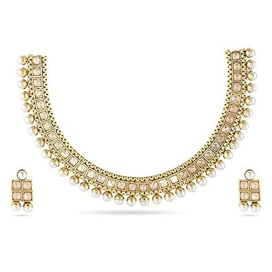 Rubans Necklace Set Gold Plated Traditional Stylish Jewellery Gift for Women & Girls