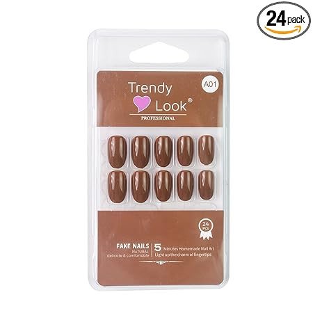 SLAY IT, DON'T PLAY IT Press On Nails for Women with Glue Stickers | 24 Pcs Pack |Chocolate