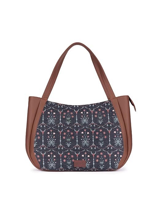 ZOUK Jute Handcrafted Vegan Leather Women's Shoulder Luna Handbags