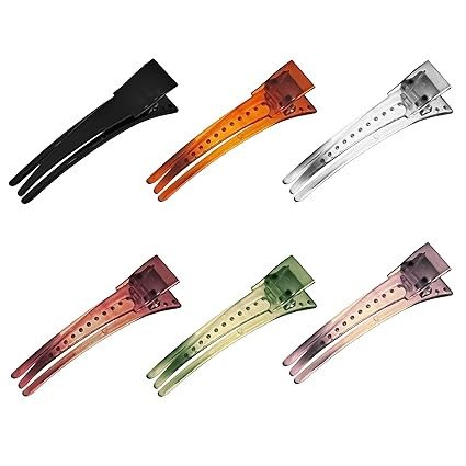 Korean Hair Accessories (6Pcs) Duckbill Claw Banana Clips Hair Clutcher Pin Hair Section Clips Alligator Clamp No Bend Clips (6Pcs) (Multicolor)
