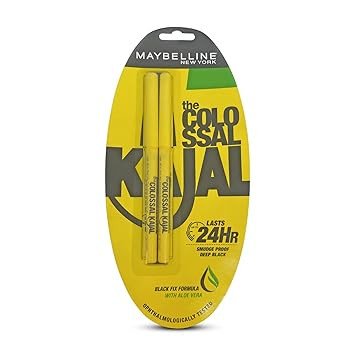 Maybelline Pencil Matte New York Colossal Kajal, 20g (Pack of 2), Black