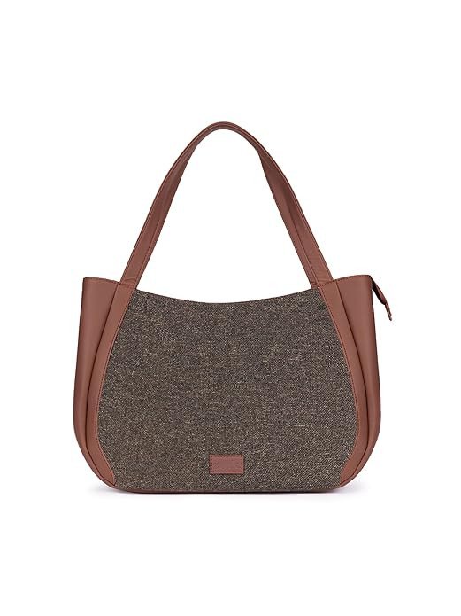 ZOUK Jute Handcrafted Vegan Leather Women's Shoulder Luna Handbags