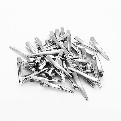 4.5cm Flat Metal Single Prong Alligator Duckbills DIY Barrette Bow Hair Clips for Women (Pack of 50)