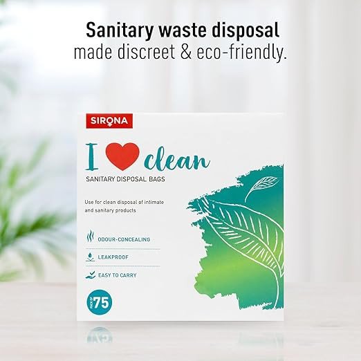 Sirona Sanitary & Diaper Disposal Bags – Pack of 75 | Odour-Locking, Leak-Proof Bags for Hygienic Disposal of Sanitary Pads, Diapers | Easy-to-Carry & Eco-Friendly