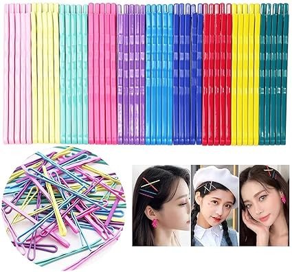 Bobby Pins for Women & Girls - 50pcs | Multicolour Non-Slip Hair Pins | Stylish Strong Hold Metal Hair Clips for Styling, Wedding,Hair accessories for women and girls