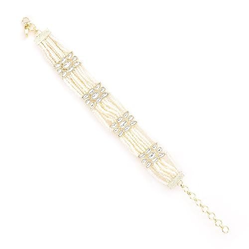 Kundan Bracelets Gold Plated Ethnic Trendy Stylish Jewellery Gift for Women & Girls
