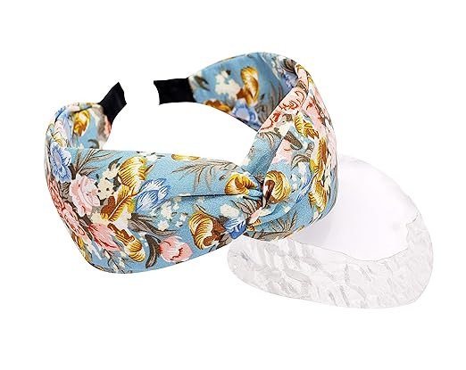 Vogue Hair Accessories Women's Printed Nylon Fabric Knot Metal Hairband for Women, Pack of 1 - Brown