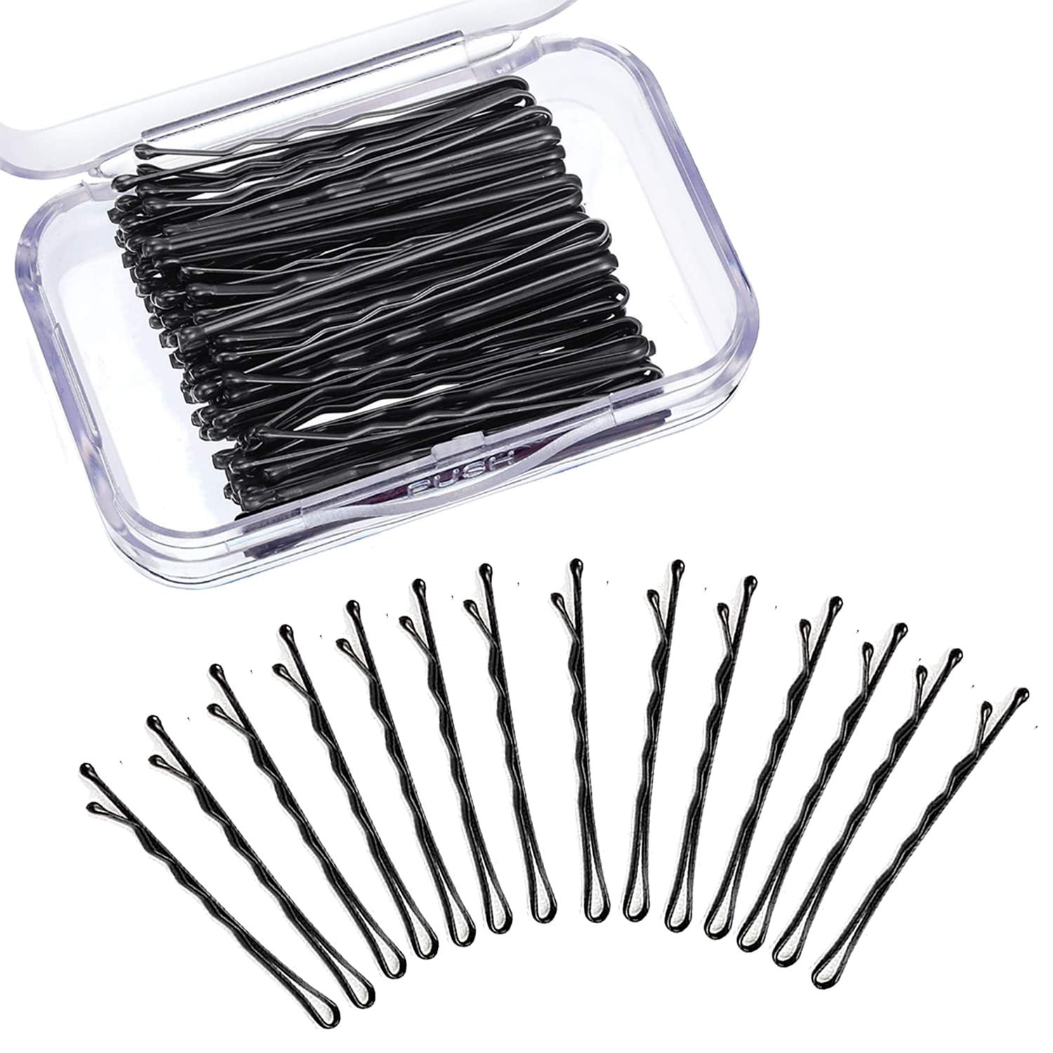 Bobby Hair Pins for Women & Girls (Pack of 100) (Small Pins - 5 cm) | Stylish Bob Hairpins for Hairstyling | Hair Styling Accessories Clips (Black)