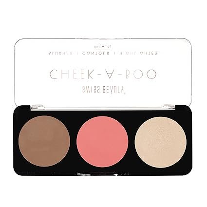 Swiss Beauty Cheek-A-Boo 3-in-1 Face Palette – Blusher, Contour & Highlighter | Highly Pigmented, Blendable & Lightweight | Long-Lasting Makeup Palette for All Skin Tones | 8g, Shade- 02