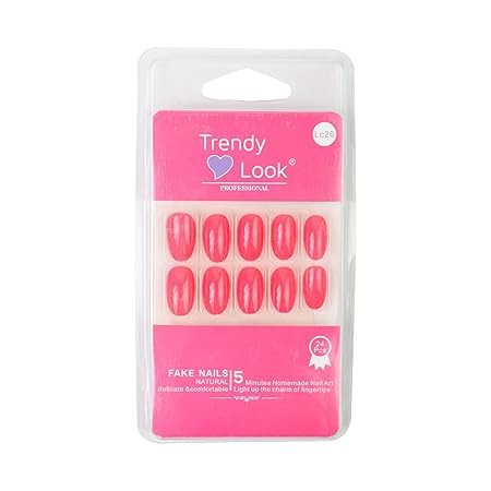 SLAY IT, DON'T PLAY IT Press On Nails for Women with Glue Stickers | 24 Pcs Pack |Brink Pink