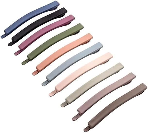 Bobby Pins for Women & Girls (Pack of 10) | 3 Inch Matte Acrylic Hair Clips | Morandi Korean Style Thin Hair Pins | Minimalist Non-Slip Hair Accessories for Daily & Party Use (Multi-Color)