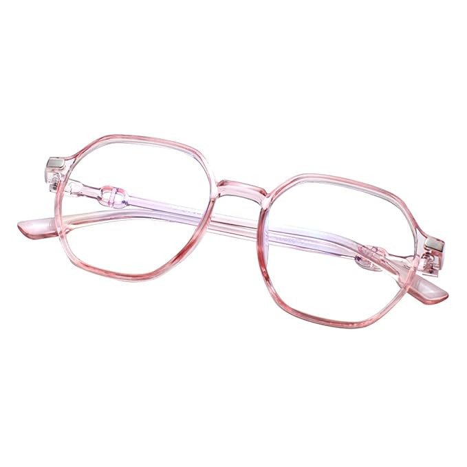 Square Computer Glasses for Women/Girls with Zero Power Blue Light Blocking Glare Lenses (SIZE MEDIUM)