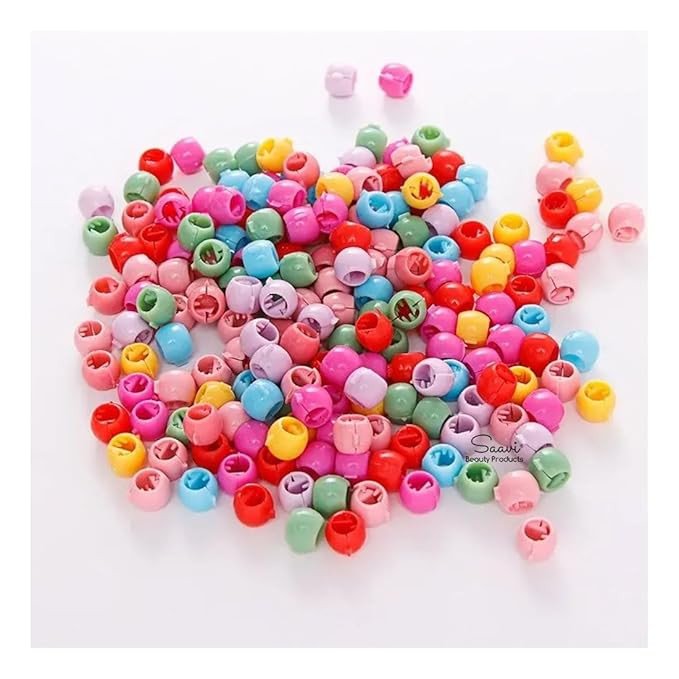 100 PCS Mini Hair Clips for Girls & Kids | Candy Color Plastic HairClips, Hair Beads for Kids & Girls Multicolor