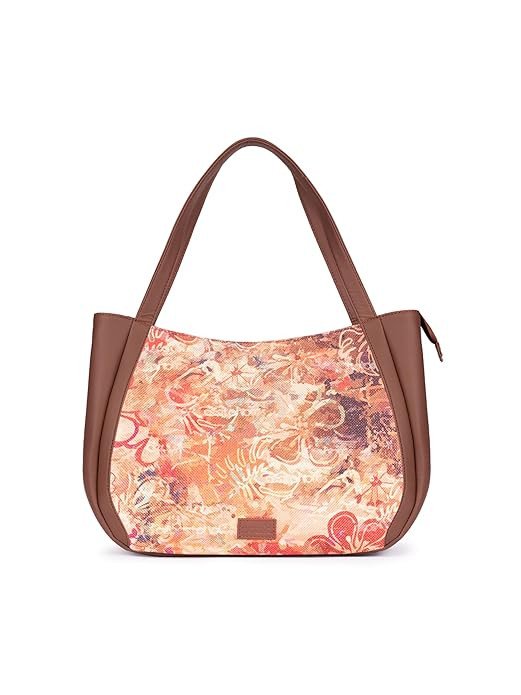 ZOUK Jute Handcrafted Vegan Leather Women's Shoulder Luna Handbags