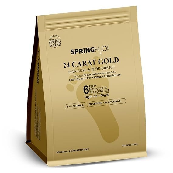 Spring H2O 24 Carat Gold Manicure & Pedicure - 60g | Kit Increase Radiance and Stimulates Skin Cells
