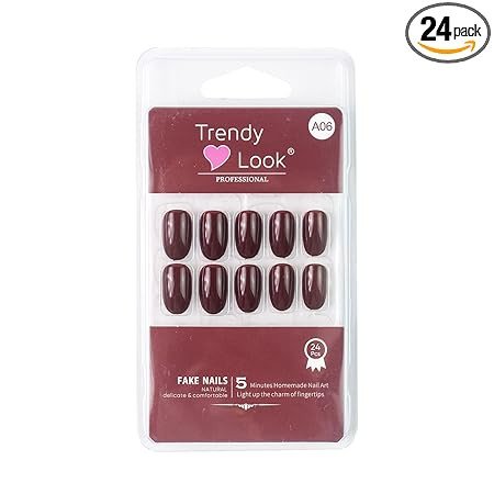 SLAY IT, DON'T PLAY IT Press On Nails for Women with Glue Stickers | 24 Pcs Pack |Dark Chocolate