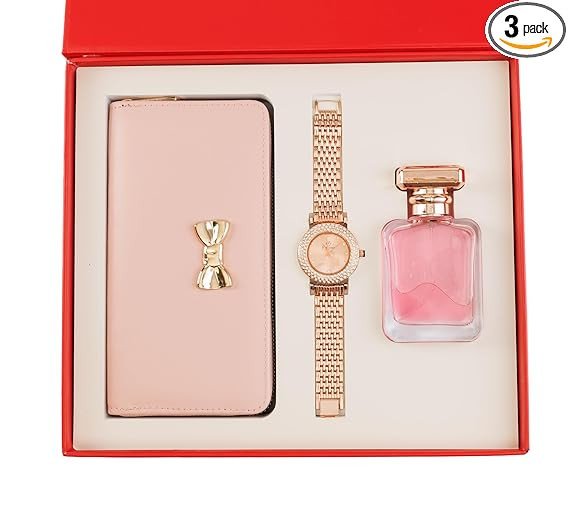 Women’s hamper Gift Set Wallet, Watch, Long-Lasting Perfume | gifts for woman | birthday gifts for women | Valentine gift for Girlfriend