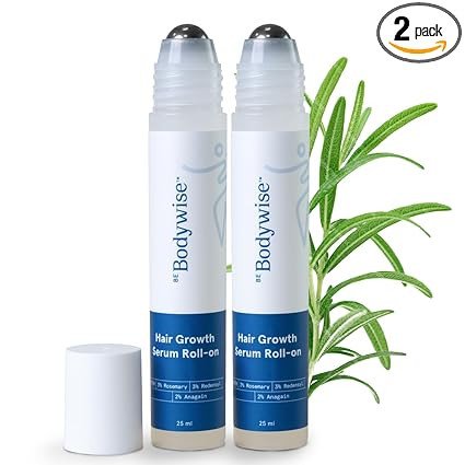Be Bodywise 3% Redensyl & Rosemary Hair Growth Serum (Roll On) | Pack of 2 |with 2% Anagain | Thicker & Stronger Hair | Prevents Hairfall & Stimulates Hair Follicles | For All Hair Types | 25ml each