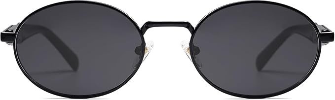 CREEK Retro Oval Sunglasses for Women & Men | Trendy Metal Sun Glasses Classic Shades | UV400 Protection