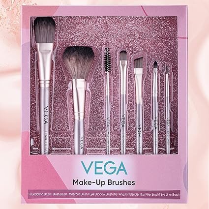 Vega Makeup Brush Set of 7 for Women | Soft & Premium Makeup Brushes for Face, Eye & Foundation | Professional Makeup Kit for Blending, Contouring, Concealer & Eye Shadow | Travel-Friendly (MBNS-07)