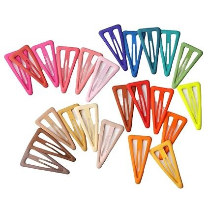 Triangle Hair Clips for Girls Kids Metal Snap Barrettes, gloss Tictacs for Women Candy Color 2 Inch No Slip Hair Accessories for Girls glossy finish Tictac Clips for Baby Girls