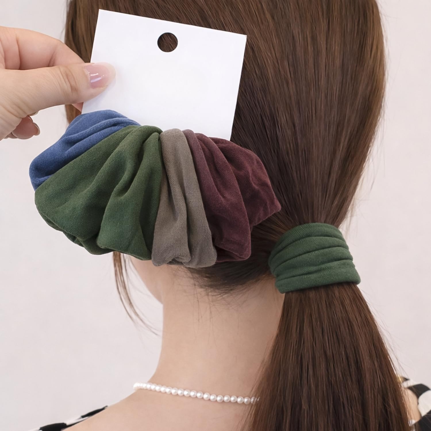 4 Pcs Cotton Hair Rubber Bands for Women & Girls – Soft Elastic Ponytail Holders No Damage Hair Ties for Thick, Long Hair Accessories for Women & Girls (Multicolor-2) (Style 3)