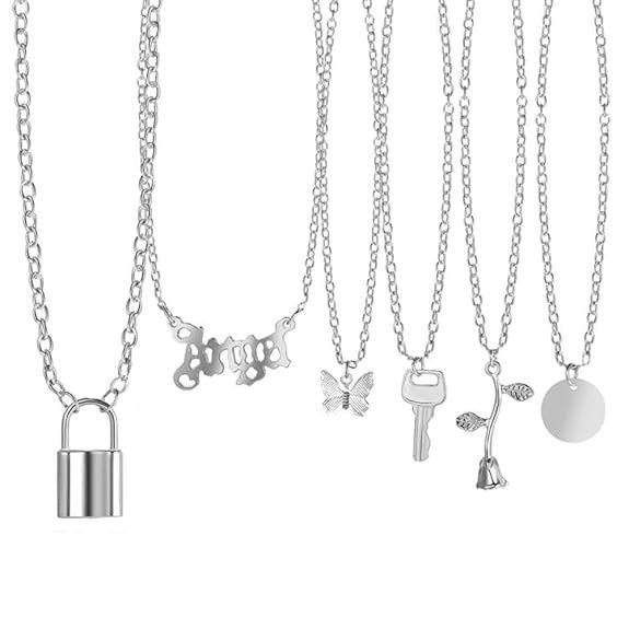 Shining Diva Fashion 5-7 Pcs Combo Latest Stylish Western Necklace Set for Women Pendant Necklace Gifts for Girls