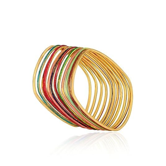 Gold Plated Bangles with Vibrant Meenakari Work Set of 12