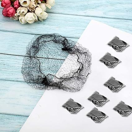 Invisible Hair Net for Bun Black Juda Net for Women and Girls Reusable Stretchable Mesh Bun Cover for Dance Nurses Office Daily Use, Pack of 12