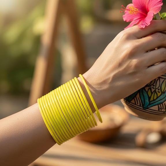 Women's Premium Plain Glass Bangles Set for Women & Girls | Traditional Handcrafted Indian Bangles | Stylish Ethnic Jewelry for Weddings & Festivals | 24 Pcs Set