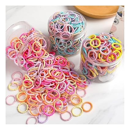 Seamless Mini Cotton Hair Rubber Bands for Kids & Girls | Elastic Durable Ponytail Holders Hair Ties | Hair Accessories for Kids, Girls (Multicolor)