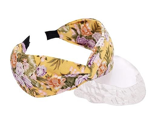 Vogue Hair Accessories Printed Fabric Knot Metal Hairband Headband for Women and Girls (Red_Check_Bow)