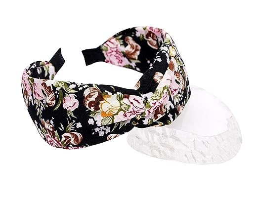 Hair Accessories Printed Fabric Knot Metal Hairband Headband for Women and Girls
