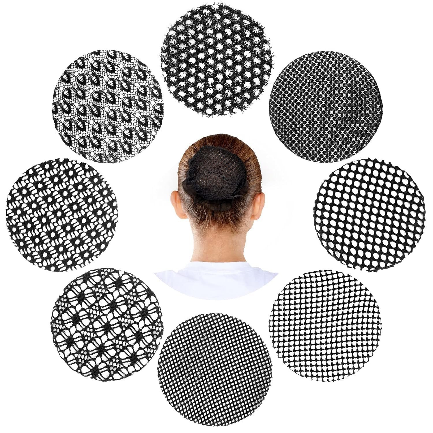 Styling Jali Bun Reusable Invisible Elastic Hair Nets Juda Maker Easy to Use Ballet Strand Nets Cover Hair Accessories for Women's and Girl's (Black) (Pack Of 4)