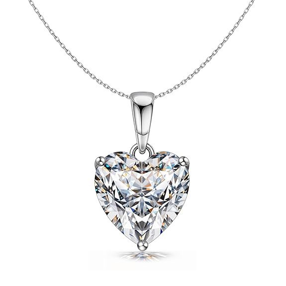 HighSpark 925 Silver Solitaire Heart Pendant with Chain For Women | 92.5 Sterling Silver & Diamond like Brilliance Sparkling Zirconia for that Stunning Shine | Lovely Gift
