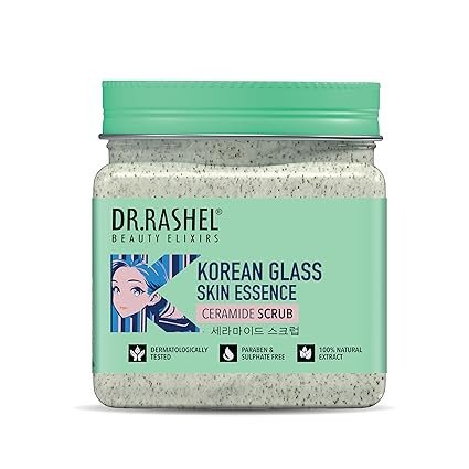 DR.RASHEL Korean Face & Body Scrub | With Rice Water & Ceramide |For Glass skin| Deep Cleansing | Exfoliation | Skin Brightening | For Glowing Skin | 380ml