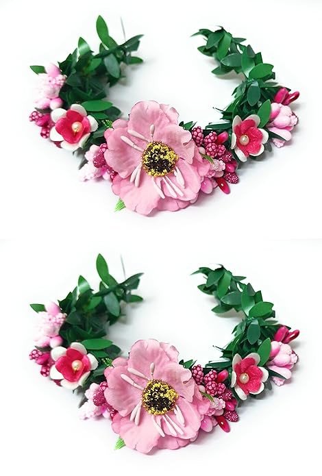 CRAnsh Creations;Crafted with Love Handmade Flower Floral bracelets with ribbon to tie for women girls for haldi mehndi baby shower wedding friendship day rakhi lumba Pack of 2 pc