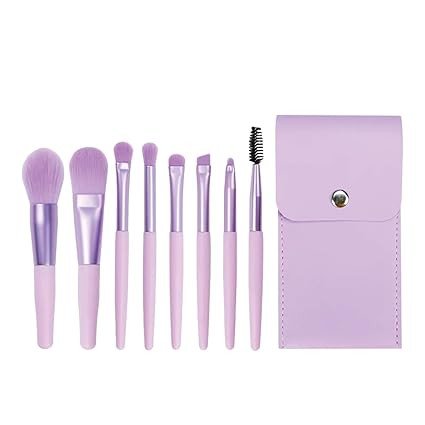 TEMPERIA (Pack of 8) Small Size Makeup Brush Set - Soft Bristles Make Up Brushes Sets Kit for Foundation, Concealers, Eyeshadow, Blush, Compact Face Powder, Highlighter, Contour, Blending Eye Liner - 
