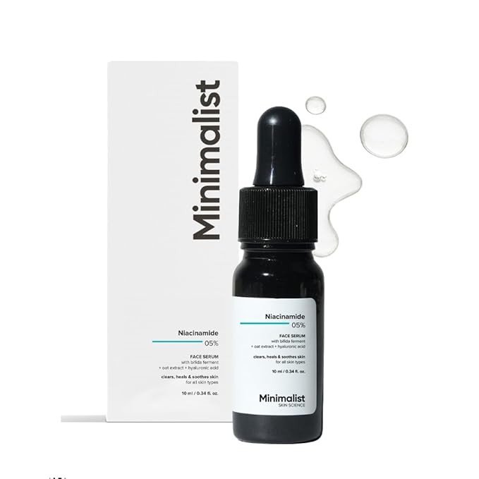 Minimalist Barrier Repair Niacinamide 5% Face Serum for Clear Glowing Skin | Reduces 10 ml