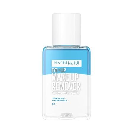 Maybelline New York Biphase Eye + Lip Makeup Remover, 2X More Effective and Fragrance Free Easy to Use Makeup Remover, Water-proof Make-up Remover With Addition of Pro-Vitamin B5 | 40 ml