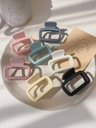 Misa Pack of 3 PCS Korean Style Hair claw for Girls and Women03 PCS_204 Hair Claw (Multicolor)