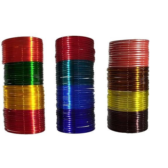 ZEORA Plain Glass Bangles Set for womens and girls. (Pack of 144pcs) | Dailywear | Traditional | Multicolor