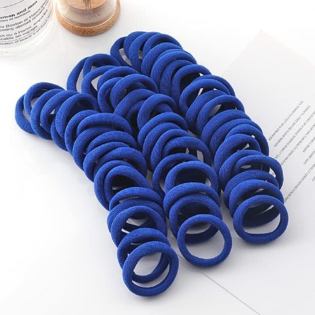 100 Pcs Baby Hair Ties for Girls and Kids Soft Premium Cotton Mini Elastic Rubber Bands Stretchable Non-Slip Small Ponytail Holder Tiny Scrunchies (Black Color) (Pack of 100)