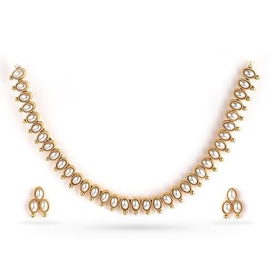 Rubans Necklace Set Gold Plated Traditional Stylish Jewellery Gift for Women & Girls