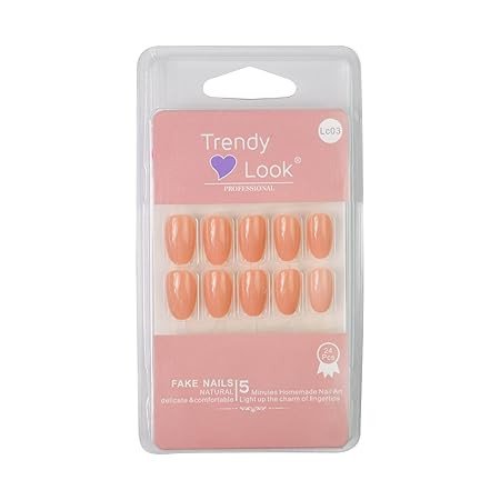 SLAY IT, DON'T PLAY IT Press On Nails for Women with Glue Stickers | 24 Pcs Pack |Dark Salmon