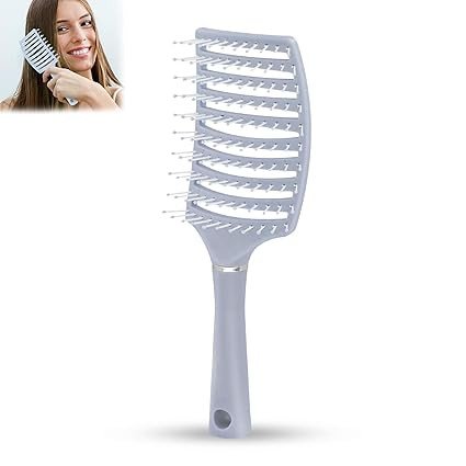 GLUN® Portable Detangling Hair Brush Pack of 1 Pink Colour, Curly & Straight Hair Brush for Women & Men Accessories Use in Salon, Home & Personal Use